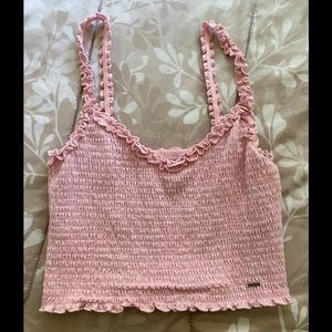 Hollister pink ruffled crop top
